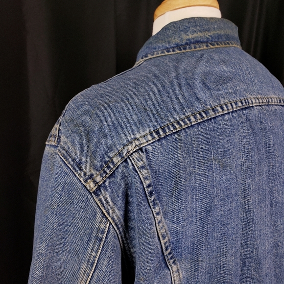 Lee Storm Rider Blacket Lined Denim Jacket Insulated Blue Jean Jacket XL L - Picture 6 of 9